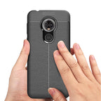 Litchi Texture TPU Shockproof Case for MOTO E6 – Shockproof, TPU, For MOTO E6