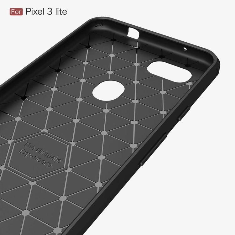 Brushed Texture Carbon Fiber Shockproof TPU Case for Google Pixel 3 Lite – Shockproof, TPU, For Google Pixel 3 Lite, Google Pixel 3 Lite