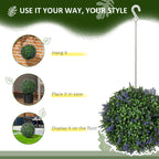 Set of 2 Artificial Plant Topiary Balls, Faux Plants, Purple