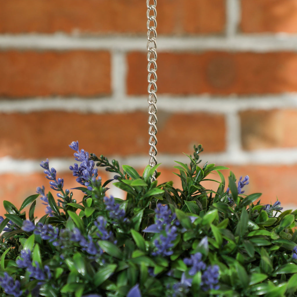 Set of 2 Artificial Plant Topiary Balls, Faux Plants, Purple