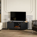Modern TV Stand Cabinet with Storage for Living Room, Black