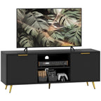 Modern TV Stand Cabinet with Storage for Living Room, Black