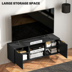 Modern TV Stand Cabinet with Storage for Living Room, Black