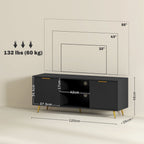Modern TV Stand Cabinet with Storage for Living Room, Black