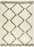Berber Cream/Black Wool Shaggy Rug 200X290 cm