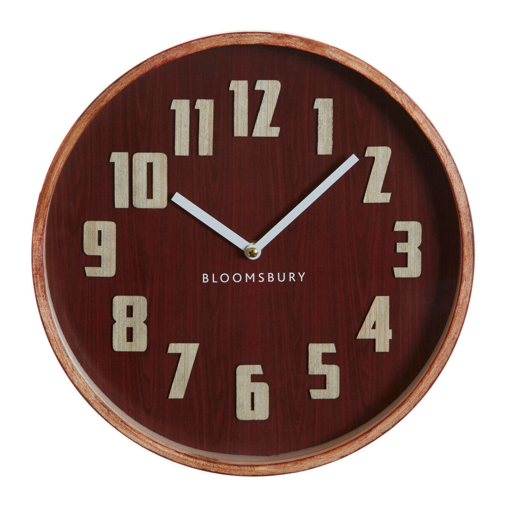 40cm Dia Red Grain Large Wall Clock