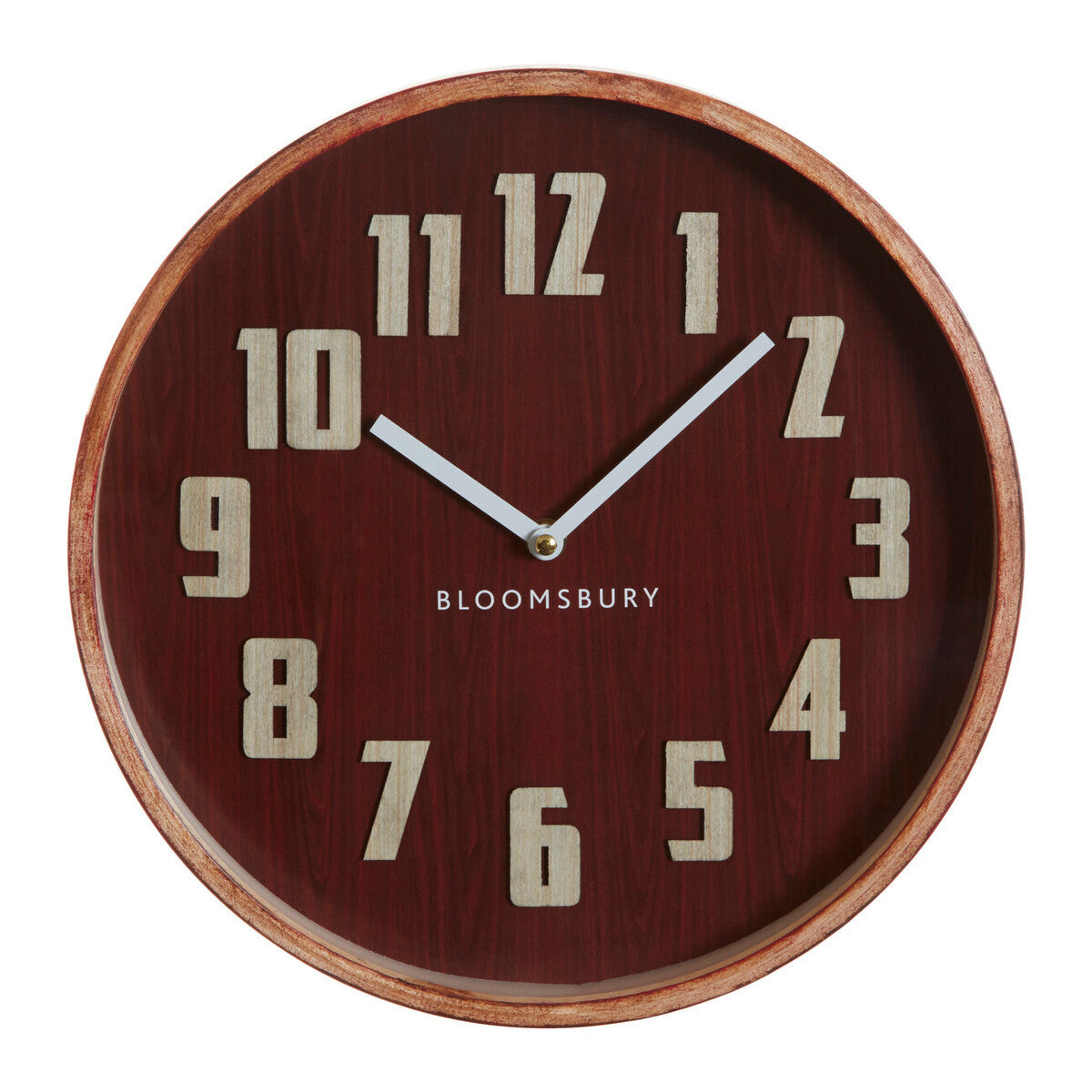40cm Dia Red Grain Large Wall Clock