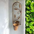 56cm Rusty Wall Mirror with Planter