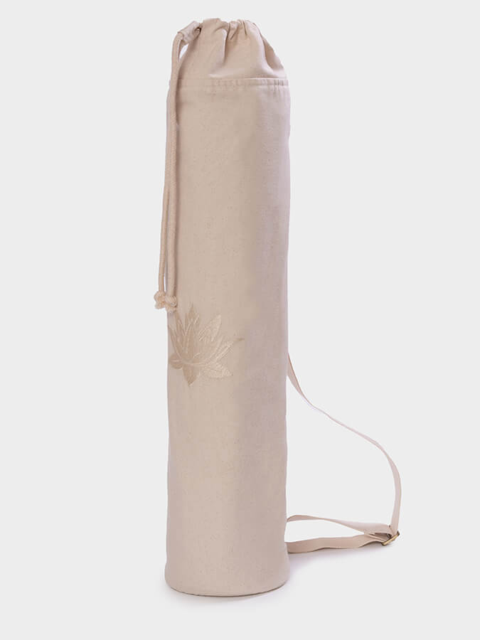Yoga Studio GOTS Organic Cotton Lotus Yoga Mat Bag Ecru