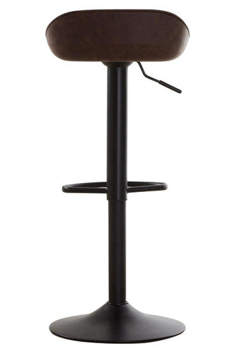 Mocha Leather Effect Set of 2 Adjustable Bar Stools
