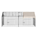 Chicken Run Coop with Cover, Outdoor Poultry Shade Cage, Beige