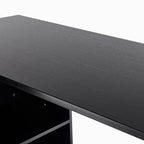 L Shaped Computer Desk, Reversible Home Office Desk with Drawers, File Cabinet and Storage Shelves, Study Table, 117 x 83.5 x 76cm, Black