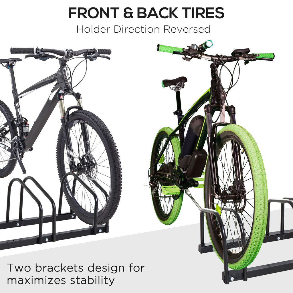 6 Bike Parking Rack Locking Storage Stand Holder Floor Wall Mount Black