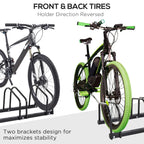 6 Bike Parking Rack Locking Storage Stand Holder Floor Wall Mount Black