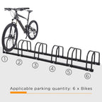 6 Bike Parking Rack Locking Storage Stand Holder Floor Wall Mount Black