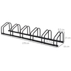 6 Bike Parking Rack Locking Storage Stand Holder Floor Wall Mount Black