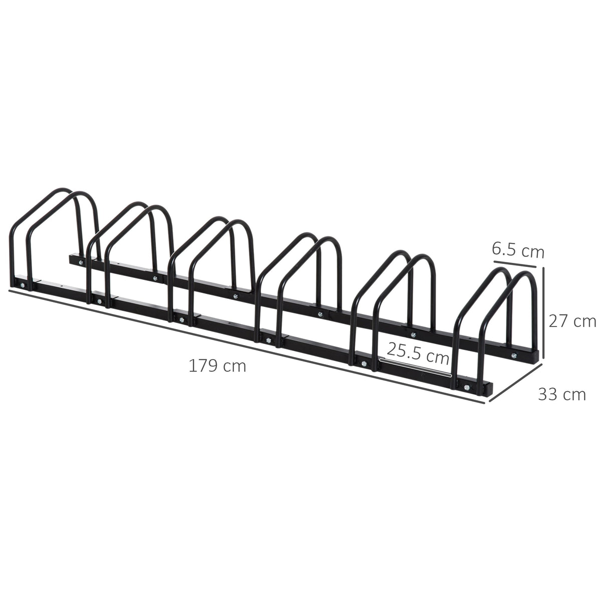 6 Bike Parking Rack Locking Storage Stand Holder Floor Wall Mount Black