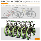 6 Bike Parking Rack Locking Storage Stand Holder Floor Wall Mount Black
