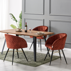 Rocco LUX 5PCs Dining Set includes an Oak Dining Table and Set of 4 Dining Chairs