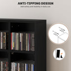 DVD CD Media Storage Rack, Video Display Unit, 89 x 130.5 cm, Black