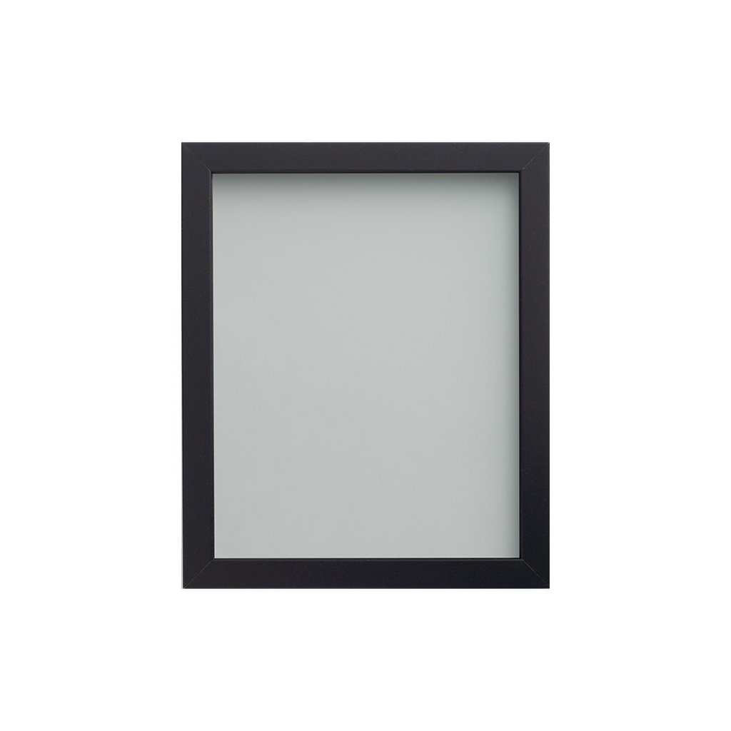 Foil Wrapped MDF Picture Photo Frame Fitted with Perspex Plexiglass, Black Frame