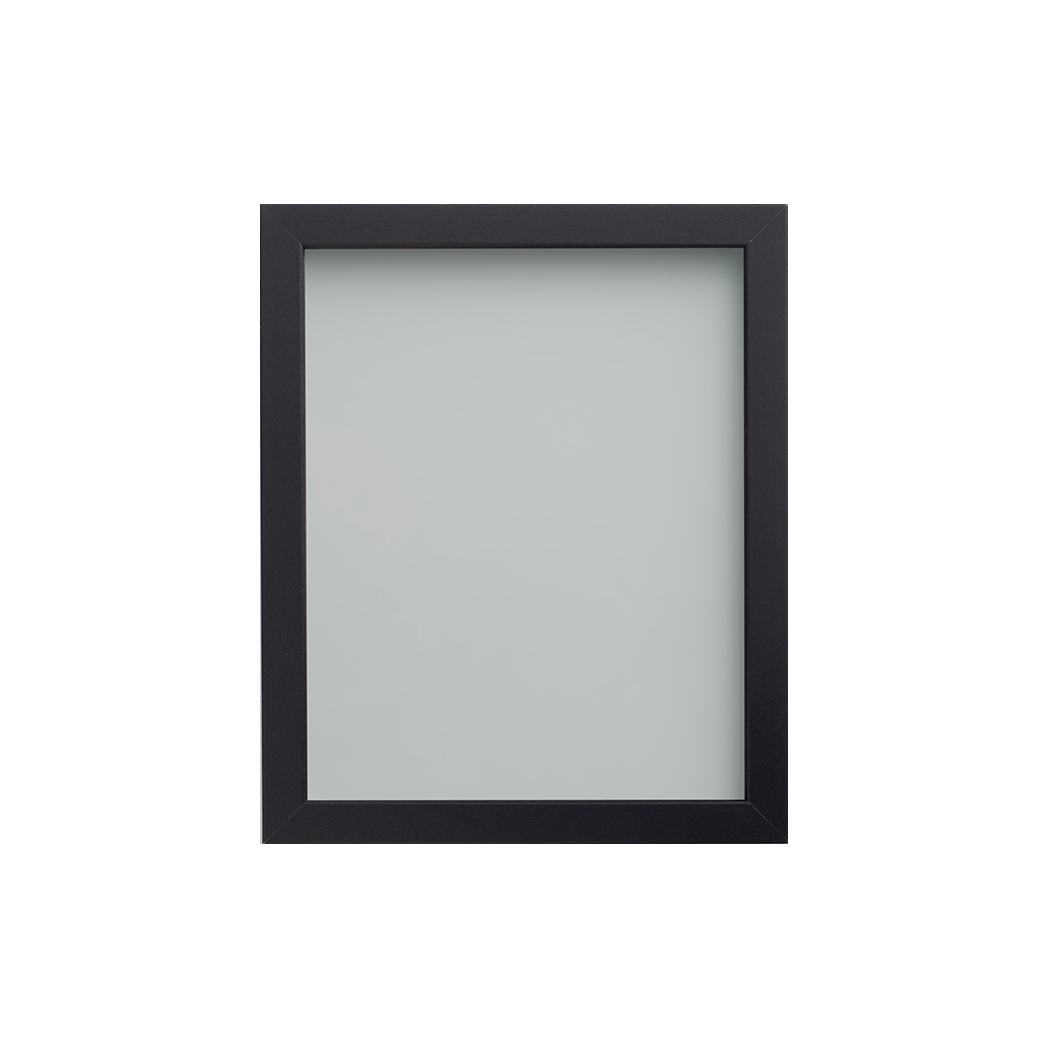 Foil Wrapped MDF Picture Photo Frame Fitted with Perspex Plexiglass, Black Frame