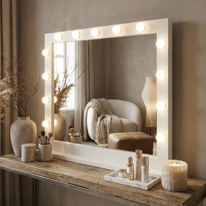 Vanity Face Mirror White 100x80cm