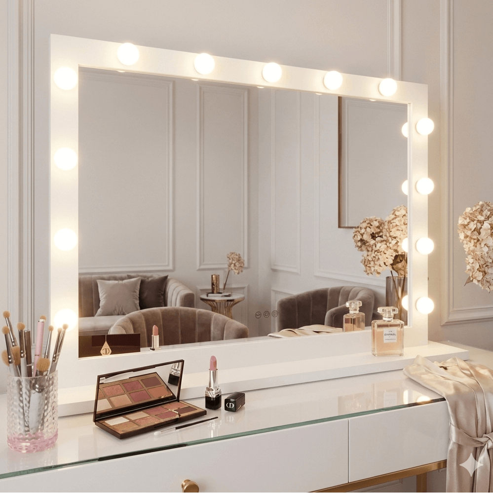 Vanity Face Mirror White 100x80cm