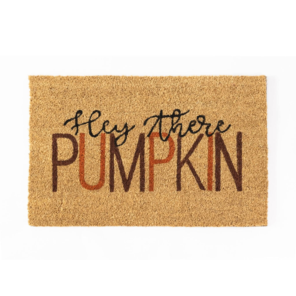 Hey There Pumpkin Coir Door Mat Autumn Halloween Welcome Rug
