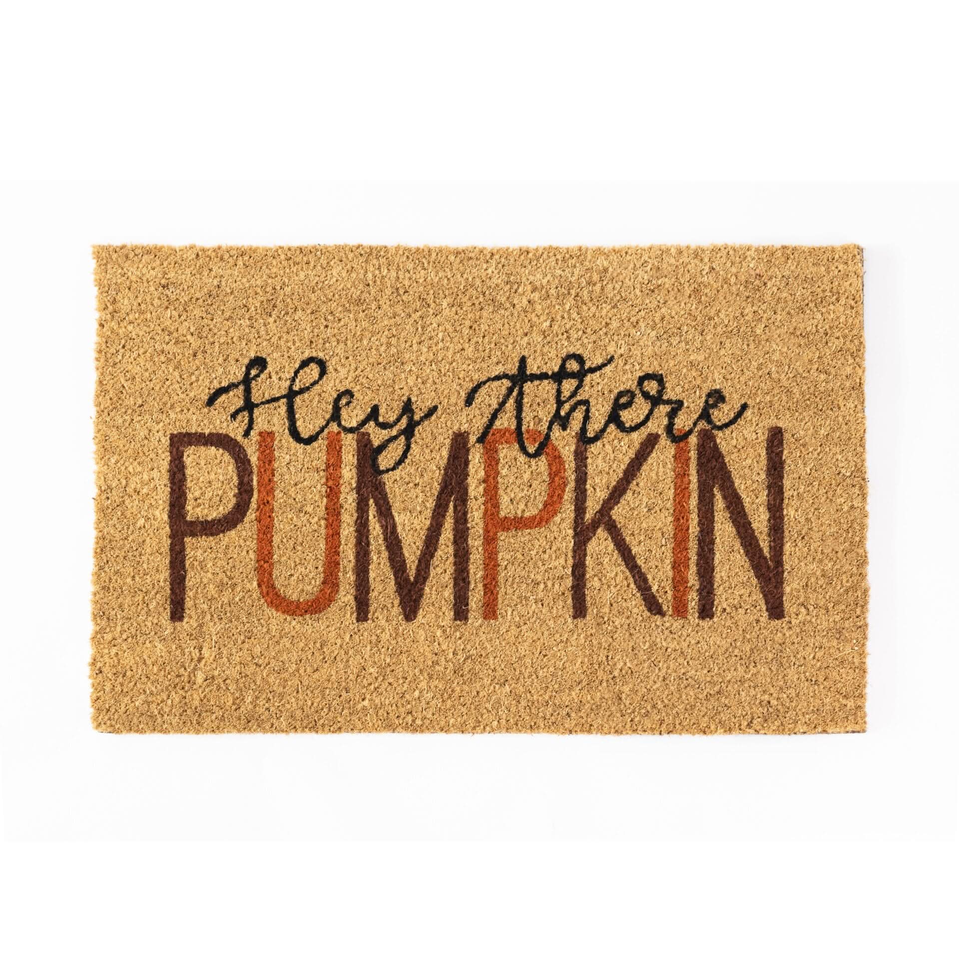 Hey There Pumpkin Coir Door Mat Autumn Halloween Welcome Rug