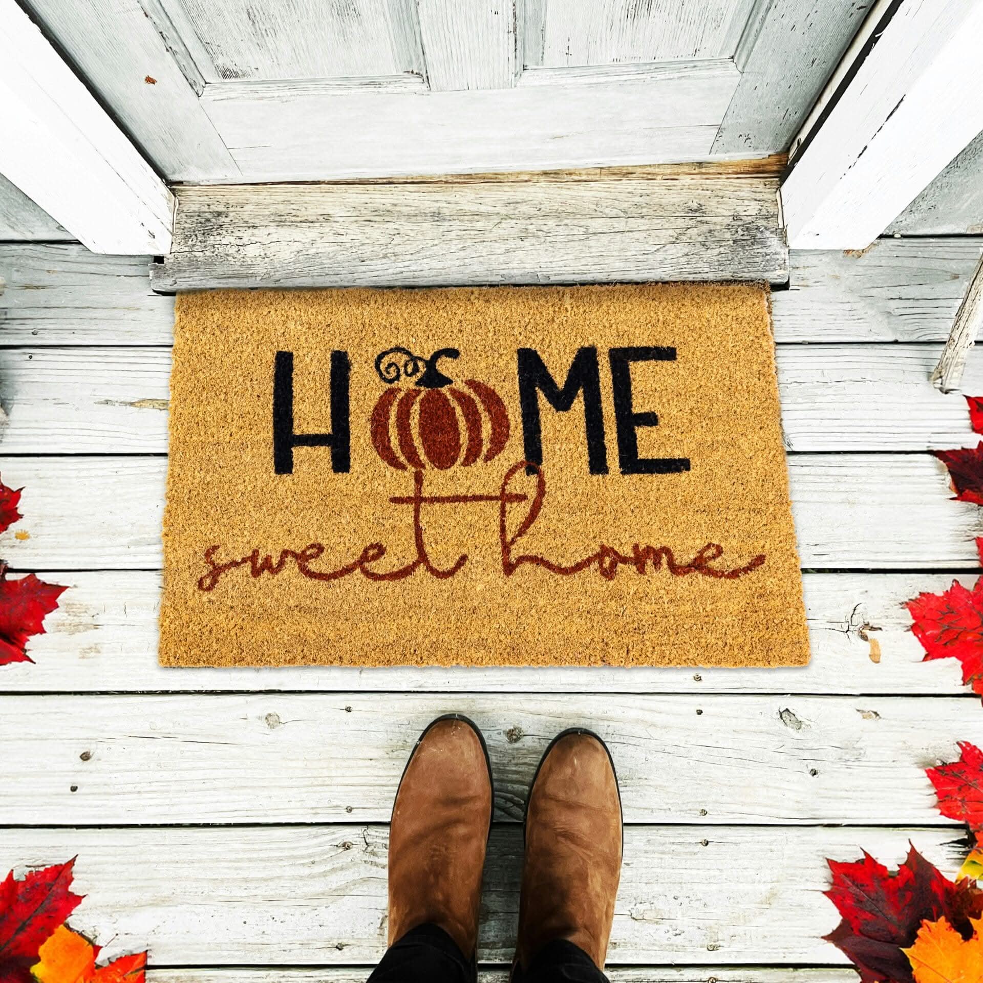 Home Sweet Home Autumn Coir Door Mat Seasonal Welcome Rug