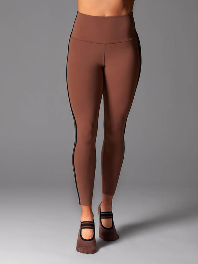 Tavi HW 7/8 Stripe Women's Tight Leggings Clove Ebony