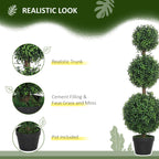 Set of 2 Decorative Artificial Plants Boxwood Trees in Pot, Green