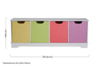 Kids White and Multi Coloured 4 Drawer Storage Unit