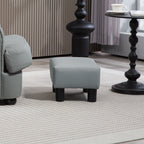 PU Leather Footstool with 4 Plastic Legs, Grey