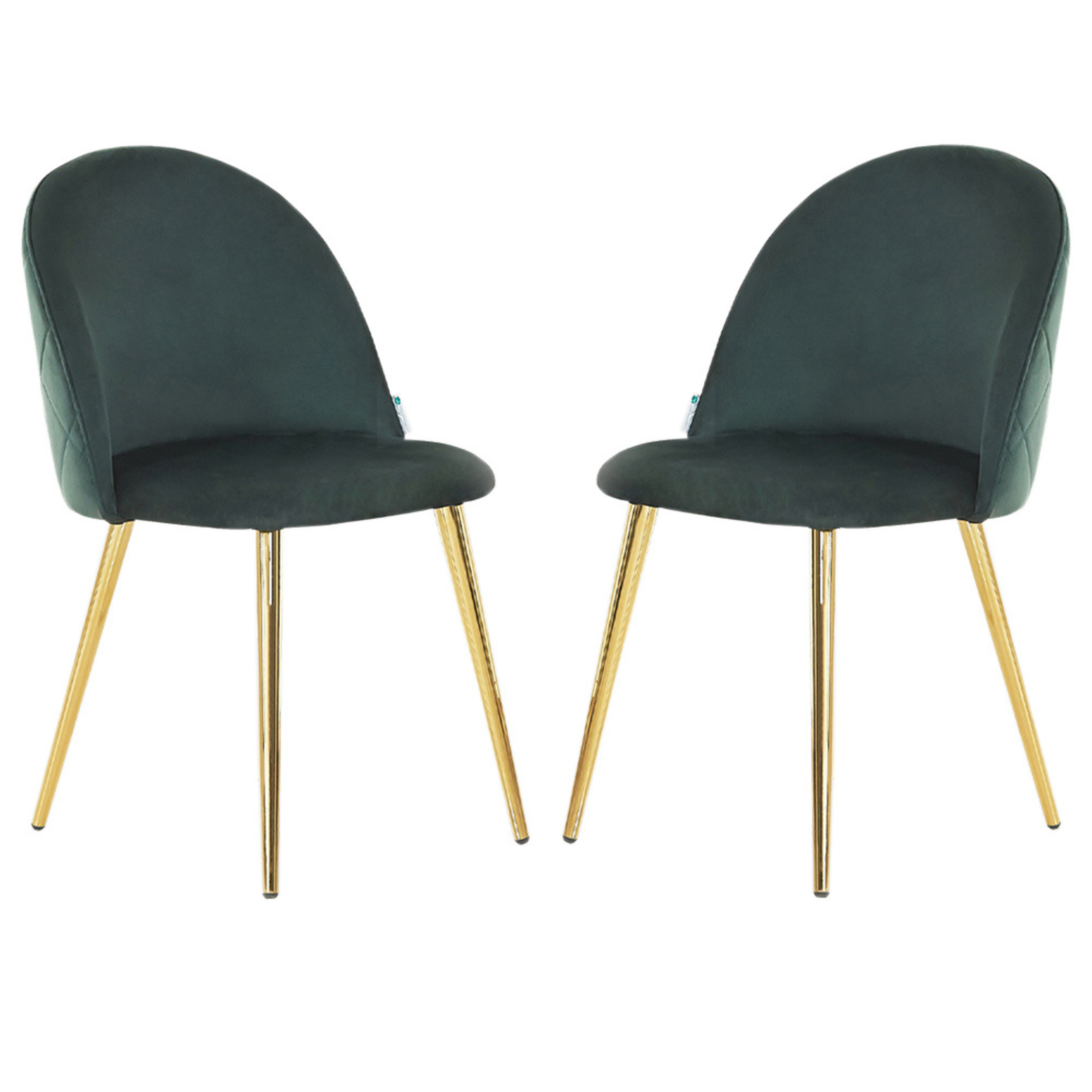 Velvet Dining Chair Or Dressing Table Chair Green Set of 2