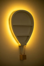 Hot Air Balloon Wall Shelf with LED Lights White MDF 70cm