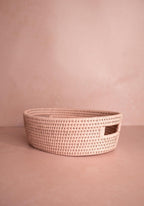 Cotswolds Oval Rattan Basket Pink - Set of 2