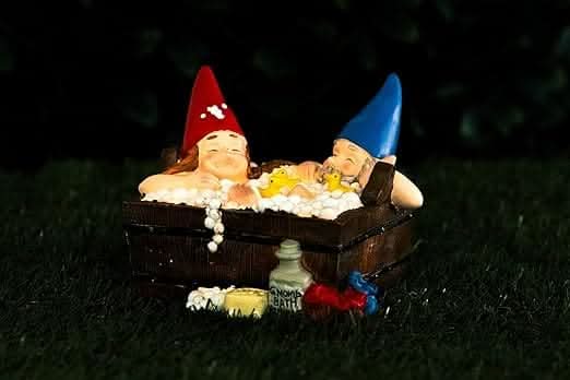 Solar Light Up Gnome In Bathtub Garden Ornament