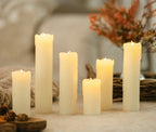 6pc Flameless LED Pillar Candles Ivory Flickering Candle Set