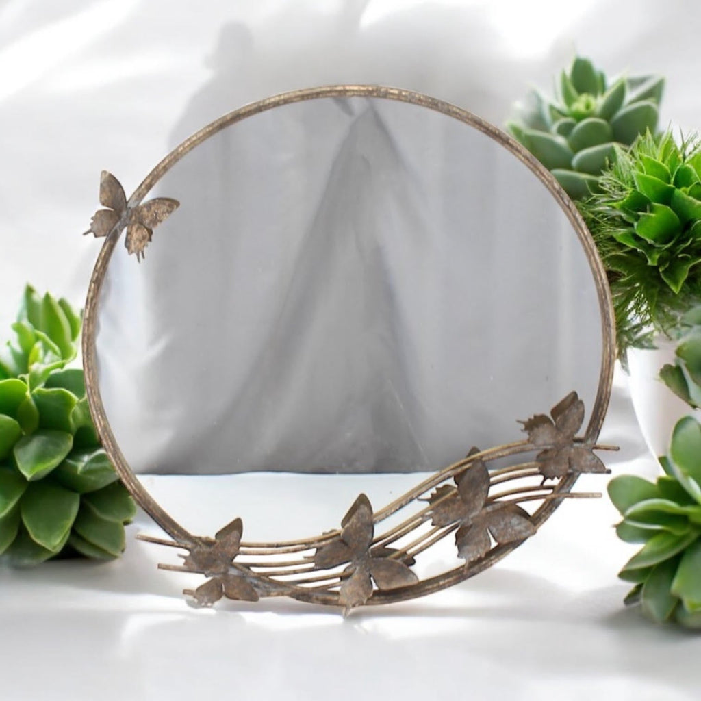 63cm Round Metal Mirror