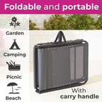 Two Grey Outdoor Folding Sun Loungers