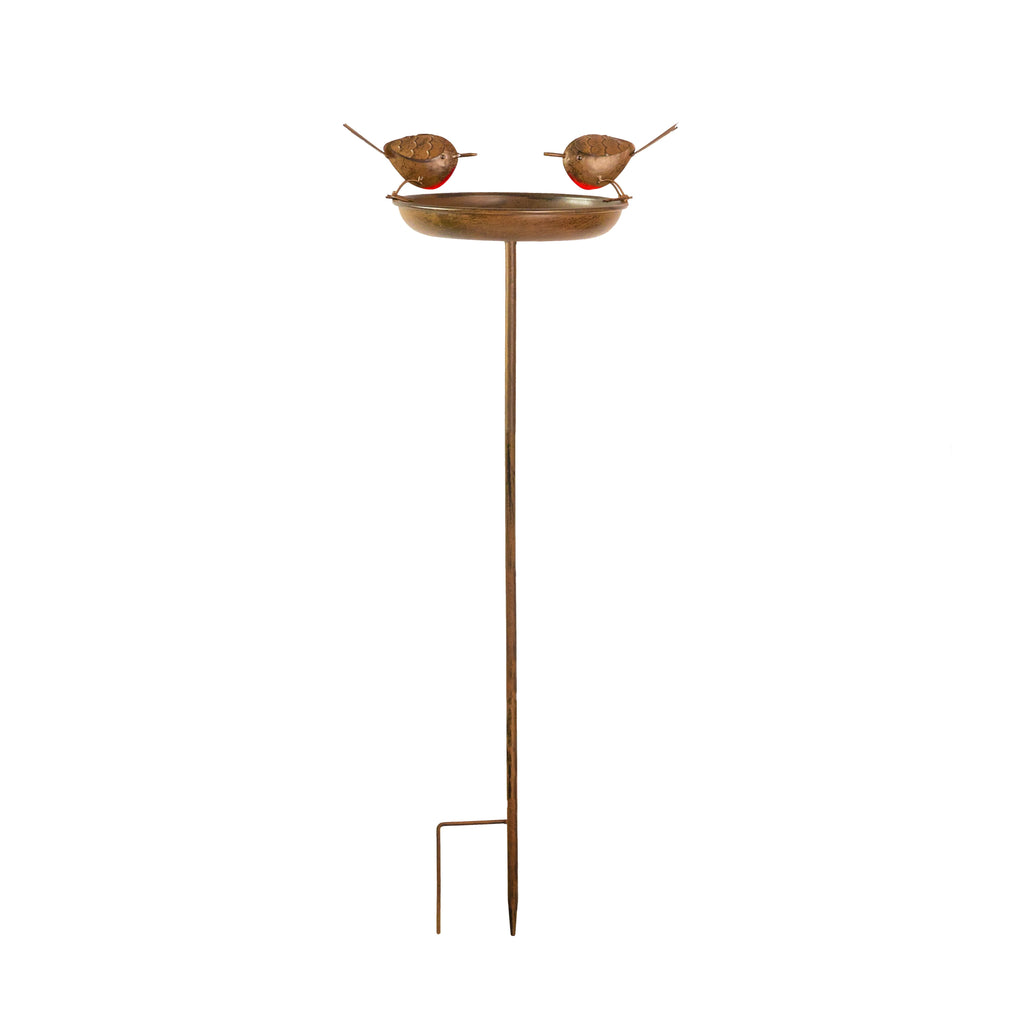 Robin Bird Bath & Feeder Stake