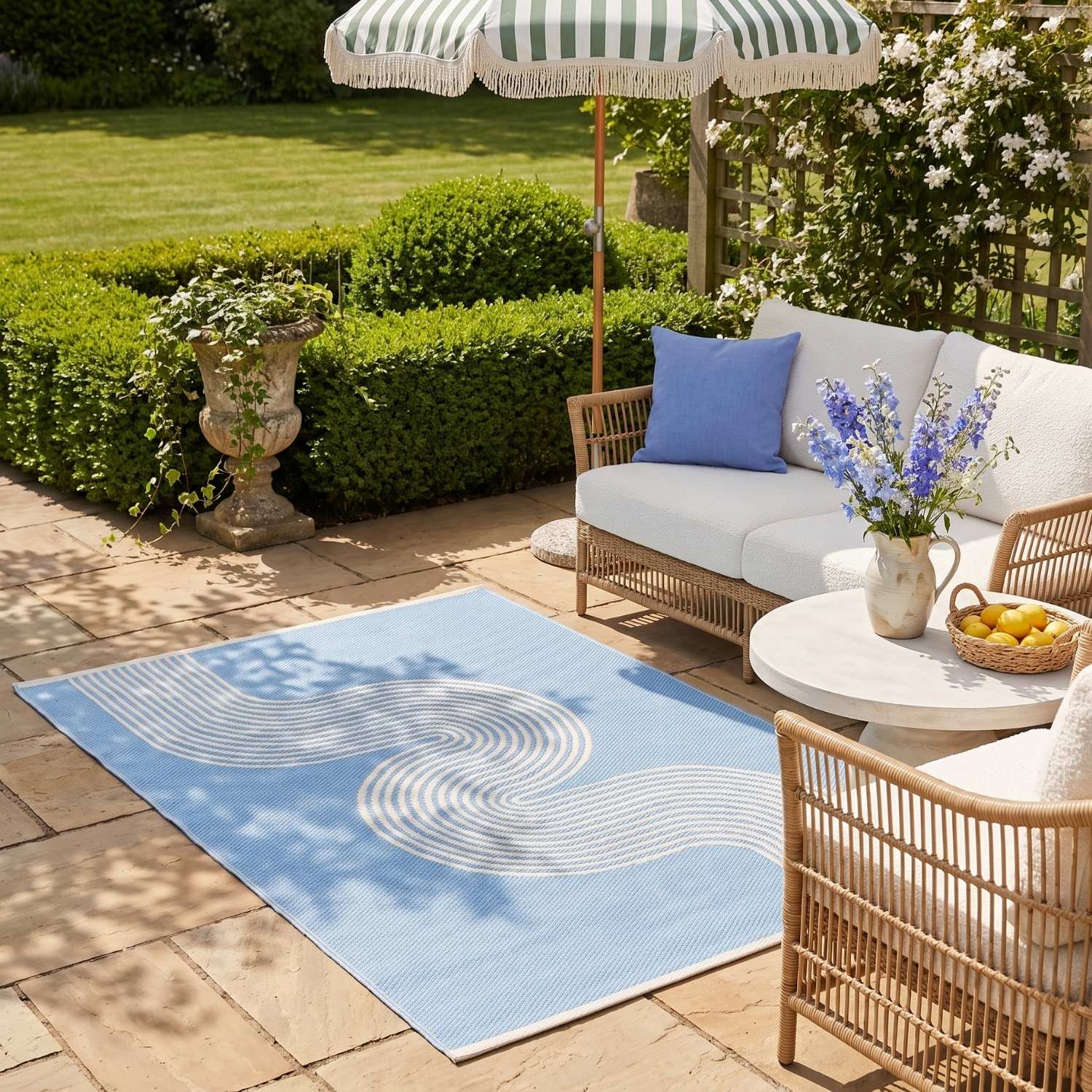 Urban Outdoor Rug Blue & Beige