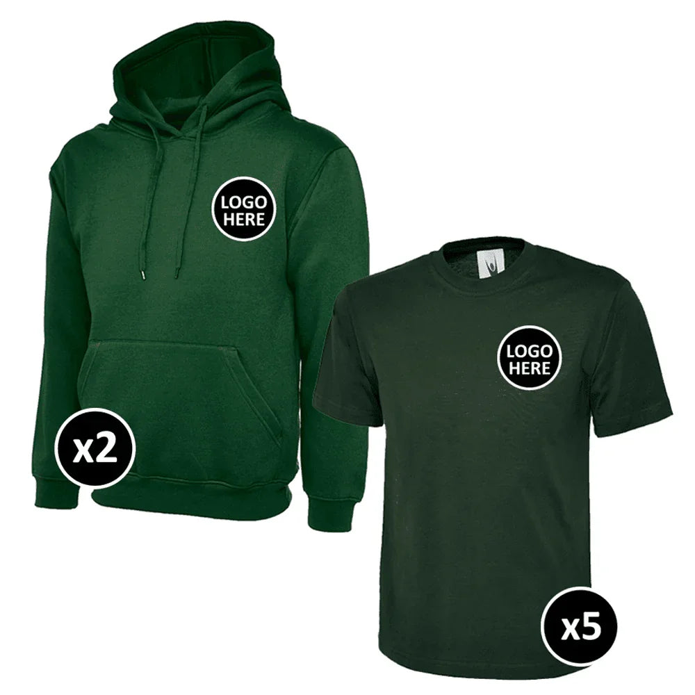 Uneek Hoodie & T-Shirts Bundle Inc Logo - 7 Items