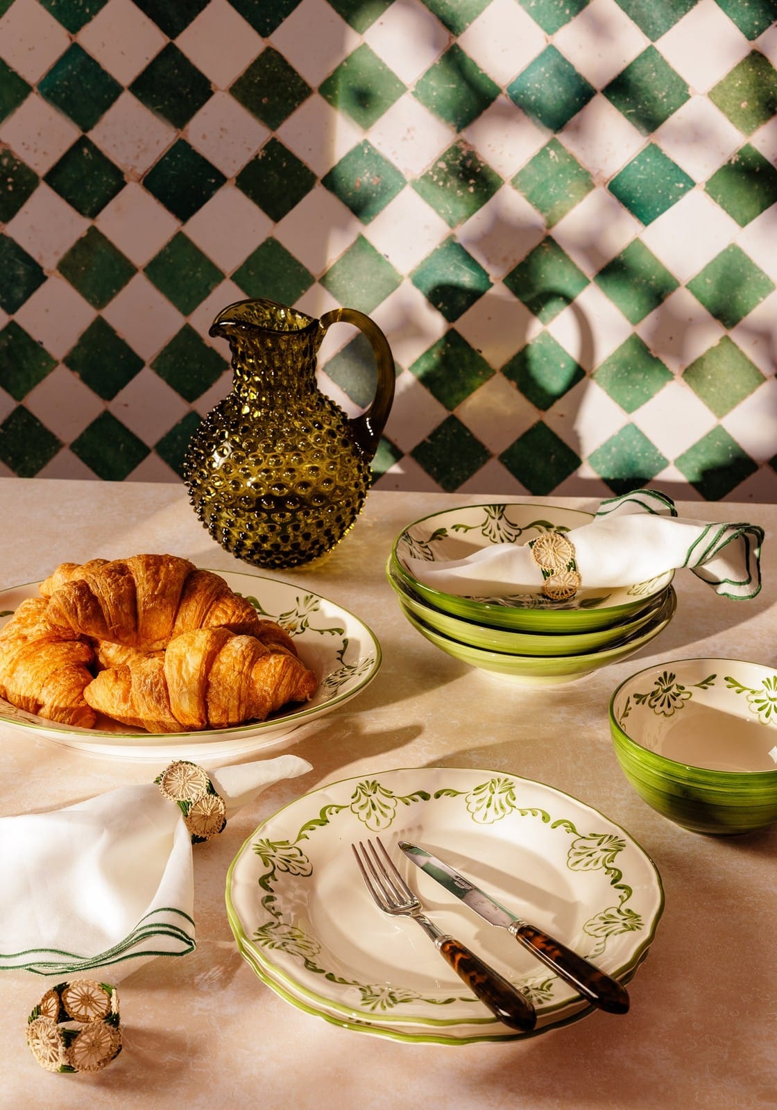 Cara Shell Cereal Bowl, Green - Set of 4