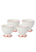 Rosy Red Scalloped Nibbles Bowl - Set of 4
