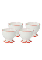 Rosy Red Scalloped Nibbles Bowl - Set of 4