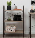 Grey Oak Veneer 3 Tier Ladder Shelf Unit