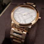 Burberry BU9038 The City Unisex Gold & Champagne Watch